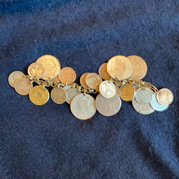 Monet Vintage coin and token bracelet.